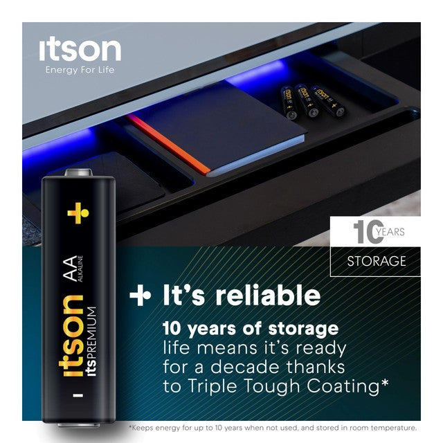 ITSON Itspremium AA alkaline batteries 10-pack, UK version