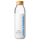 Evian SOMA glass water bottle Designer Light Blue 500ml - British product