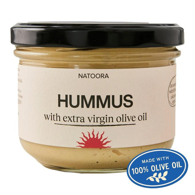 Natoora hummus with extra virgin olive oil 185g, imported from the UK