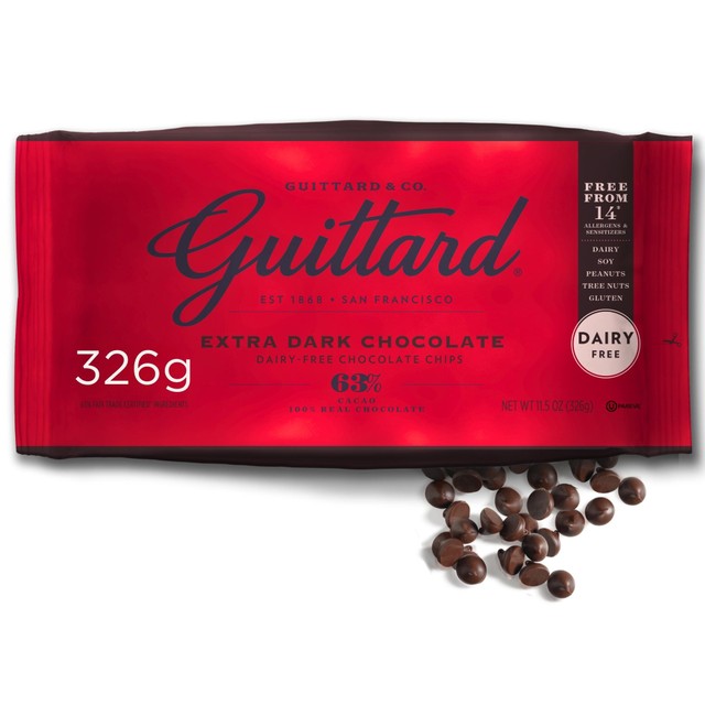 Guittard extra dark chocolate baking chips 63% 326g, UK version