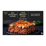 M&S Rich Beef Lasagne ready meal 800g serves two, imported from the UK