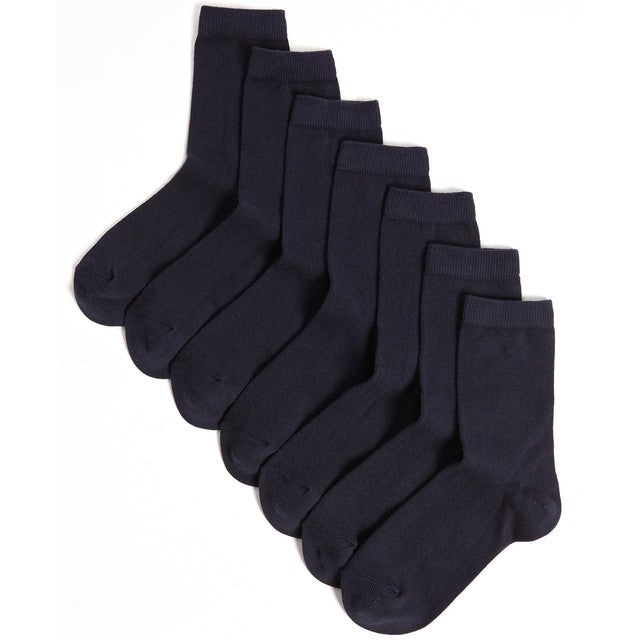 M&S Boys Ankle School Socks Navy Size 12.5-3.5, imported from the UK