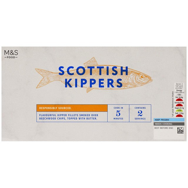 M&S Scottish smoked herring fillets with butter 200g, imported from the UK