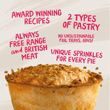 Pieminister Fungi Pie with Chicken and Mushroom 255g, imported from the UK