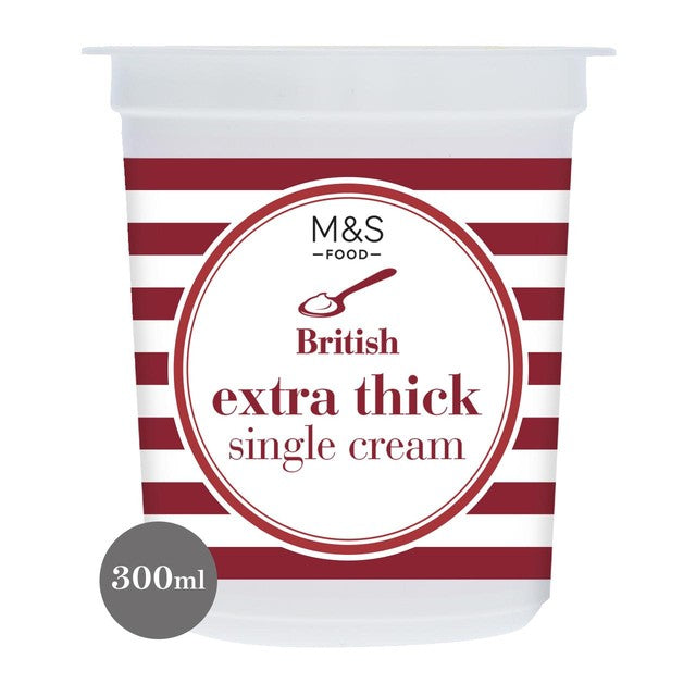 M&S Extra Thick Single Cream 300ml, imported from the UK
