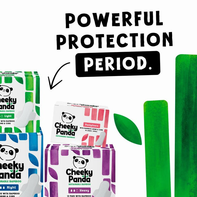 The Cheeky Panda bamboo period pads light 240mm 15 pack (British brand)