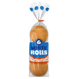 Warburtons 6 sliced white rolls (British brand)