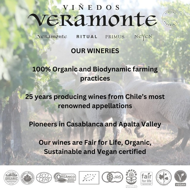 Veramonte Organic Chardonnay wine 75cl (British brand)