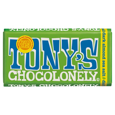 Tony's Chocolonely Dark Chocolate 51% Almond Sea Salt Chocolate Bar 180g