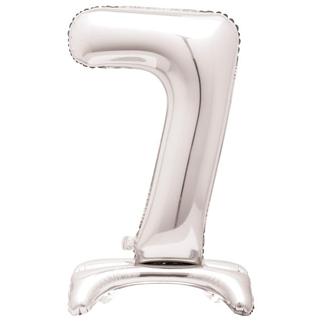 Unique Party silver foil number 7 balloon 76cm, UK version