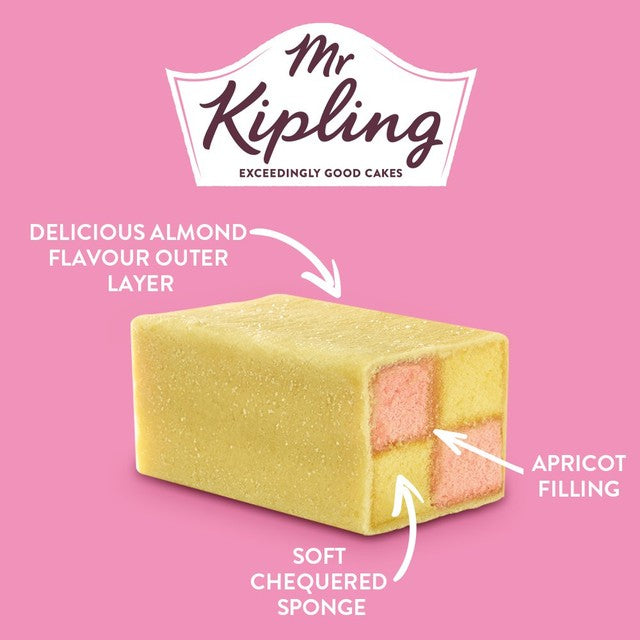 Mr Kipling Battenberg Cake Pack of 8, imported from the UK