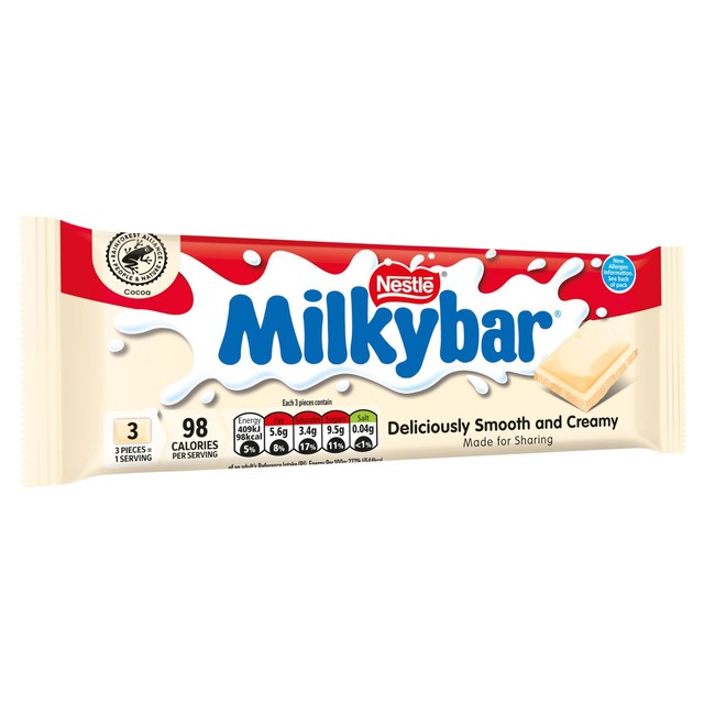 Milkybar white chocolate sharing bar 90g, imported from the UK