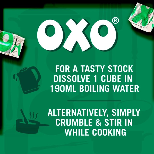 Oxo reduced salt vegetable stock cubes 71g, imported from the UK