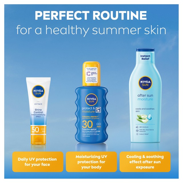 Nivea Sun Protect Moisture Sun Lotion Spray 200ml, imported from the UK