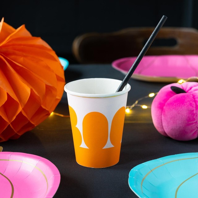 Talking Tables Pumpkin Halloween paper cups 8 pack (British brand)