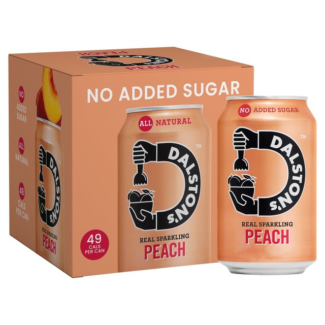 Dalston's sparkling peach drink 4 x 330ml - British product