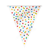 Unique Party Rainbow Polka Dot Flag Banner 12ft, imported from the UK