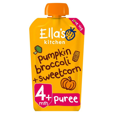 Ella's Kitchen Pumpkin, Broccoli & Sweetcorn Baby Food Pouch 4+ Months 120g