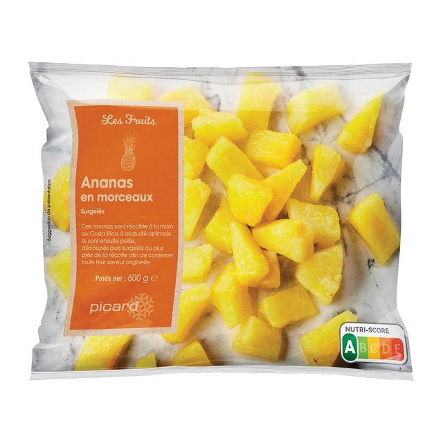 Picard frozen pineapple chunks 600g, imported from the UK