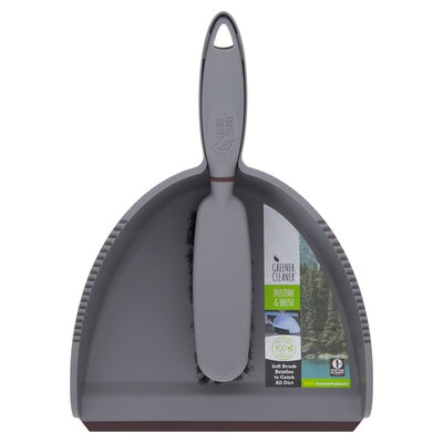 Greener Cleaner 100% Recyceltem Kunststoff Kehrschaufel und Bürste Set Schiefergrau