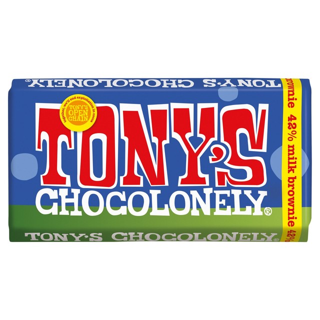 Tony's Chocolonely dark milk chocolate fudge brownie bar 180g (British brand)