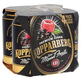 Kopparberg Mixed Fruit Cider with raspberry and blackcurrant flavour in 4 x 330ml cans, UK version