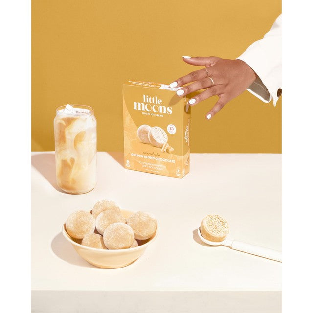 Little Moons Golden Blond Chocolate Mochi Ice Cream 6 x 32g, UK version