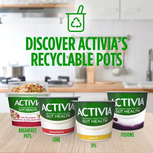 Activia Blueberry Acai gut health fruit yogurt multipack 4 x 120g - British product