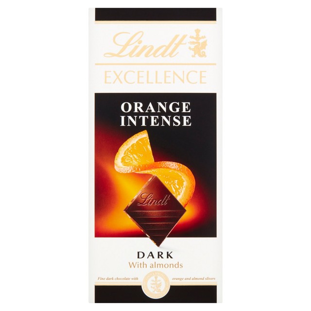 Lindt dark orange chocolate bar 100g, UK version