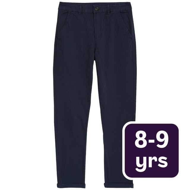 M&S cotton-rich chinos navy 8-9 years, imported from the UK