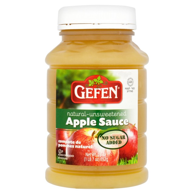 Gefen natural unsweetened apple sauce 652g plastic bottle, UK version