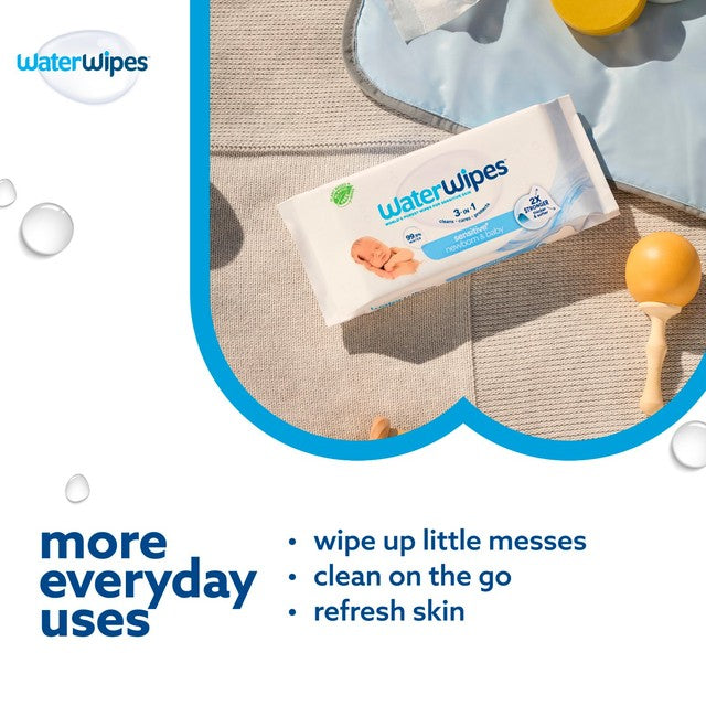WaterWipes sensitive newborn plastic free baby wipes 28 wipes travel (British brand)