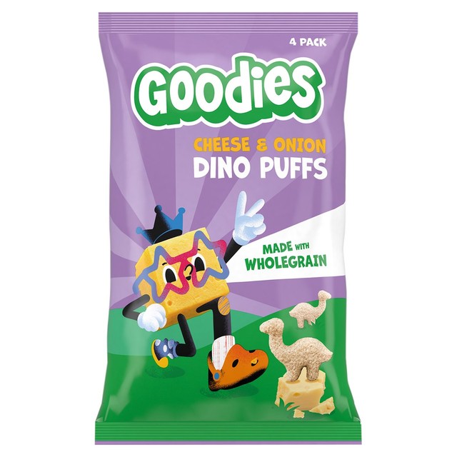 Goodies dinosaur puffs cheese and onion multipack 48g, UK version