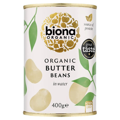 Biona Organic Butter Beans in Water Canned Beans 400g
