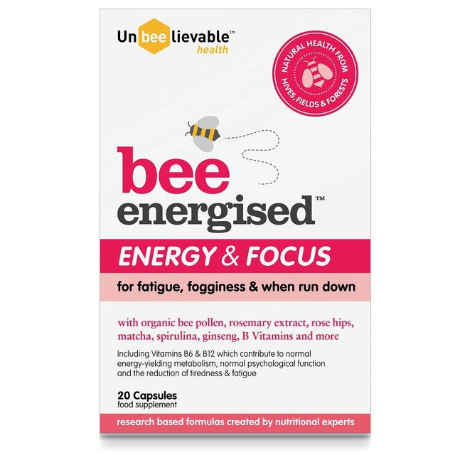 Unbeelievable Health Bee Energised Energy Capsules 20ct (British brand)