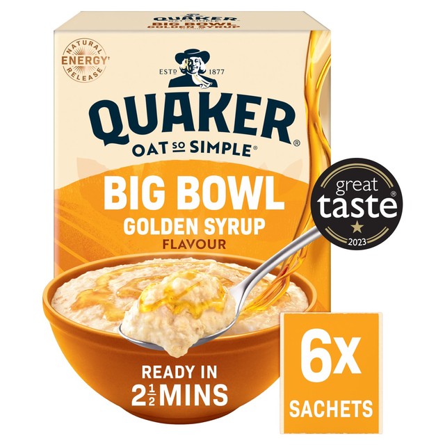 Quaker Golden Syrup porridge sachets 6 sachets (British brand)