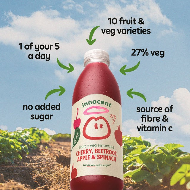 Innocent cherry, beetroot, apple, and spinach smoothie 750ml, UK version