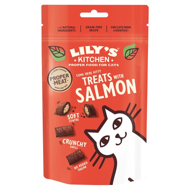 Lily's Kitchen salmon pillow cat treats 60g, UK version