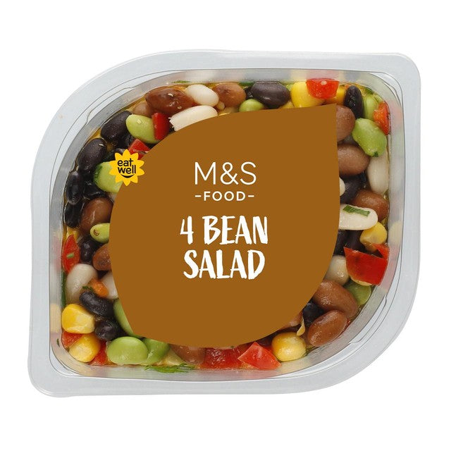 M&S Four Bean Salad in mint vinaigrette 240g, imported from the UK