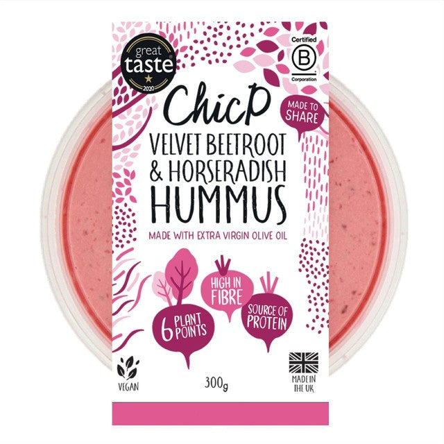 ChicP beetroot and horseradish hummus 300g - British product