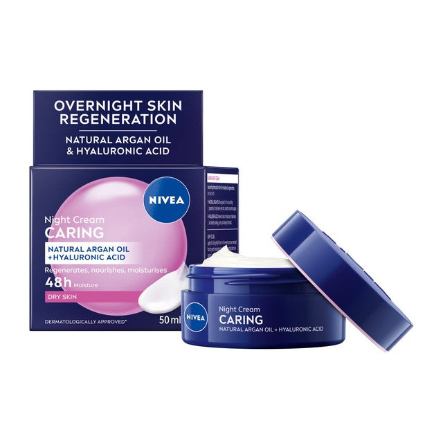 NIVEA Night Cream for dry, sensitive skin 50ml, imported from the UK
