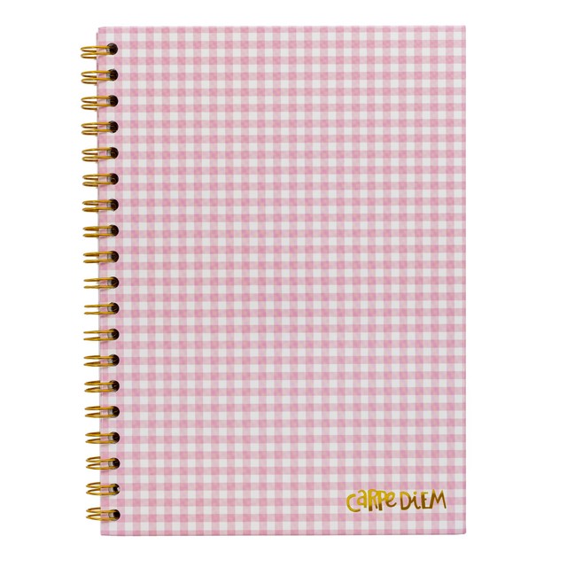 Pukka Pad Carpe Diem B5 notebook with Pink Check design, imported from the UK