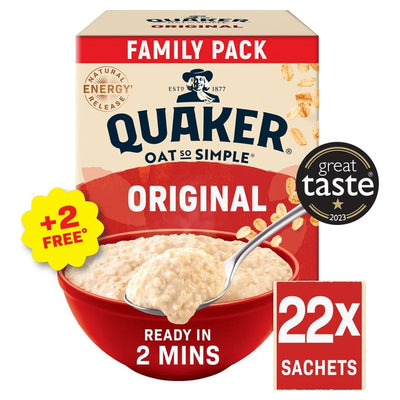 Quaker Oat So Simple Original Porridge Sachets Family Pack 22 x 27g