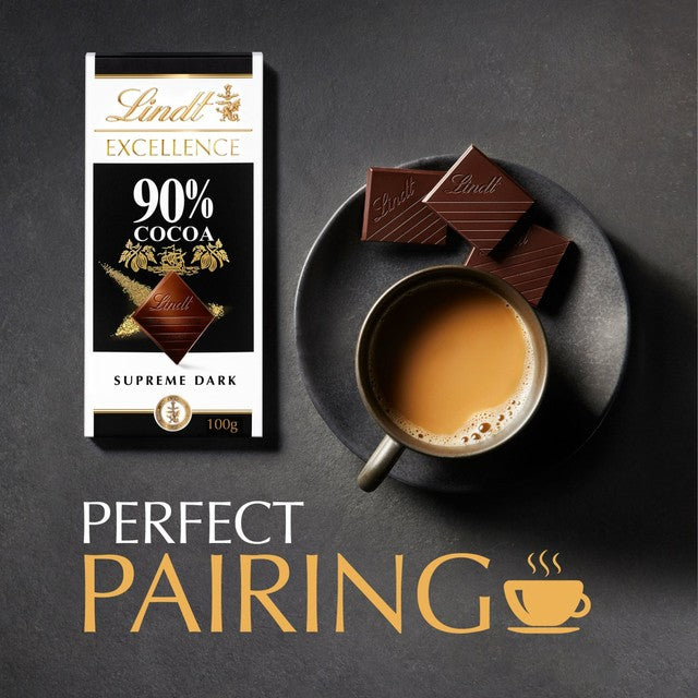 Lindt 90% cocoa dark chocolate bar 100g, UK version