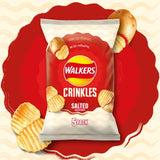 Walkers Crinkles simply salted crisps multipack 5 x 23g (British brand)