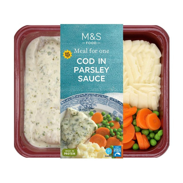 M&S Cod Parsley Sauce and Mash 400g , imported from the UK