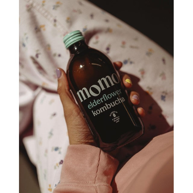 MOMO Kombucha organic elderflower kombucha 330ml, imported from the UK