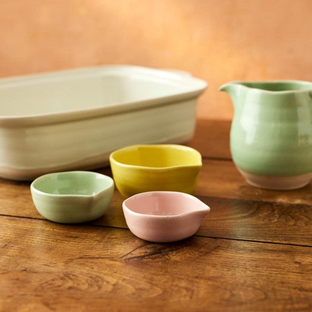 Jamie Oliver Big Love Pinch-Me Pots set of 3 11x10x5cm stoneware serving pots, UK version