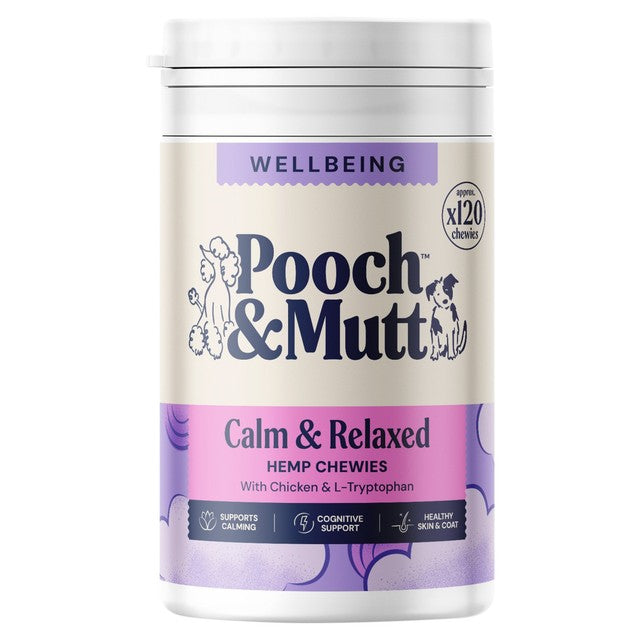 Pooch & Mutt Hemp Chewies dog supplement 150g, imported from the UK