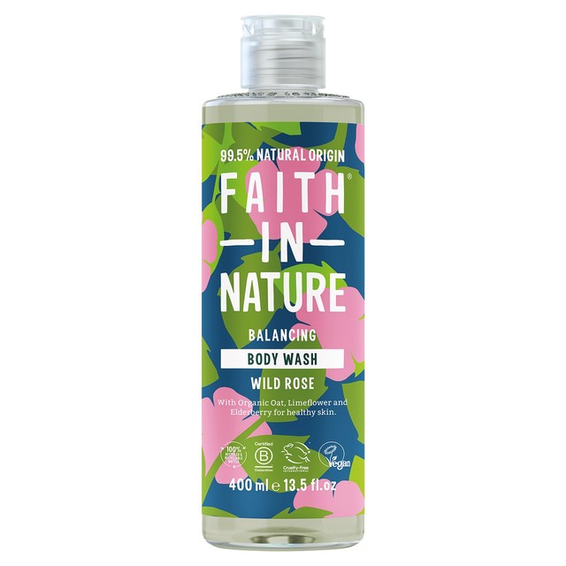 Faith In Nature wild rose body wash 400ml - British product
